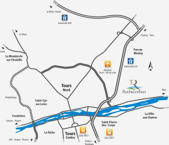 Plan de la commune de Rochecorbon